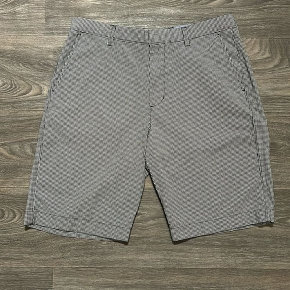 J.Crew Gingham Shorts 34 Black White Vichy Check Cotton Flat Front Preppy Spring